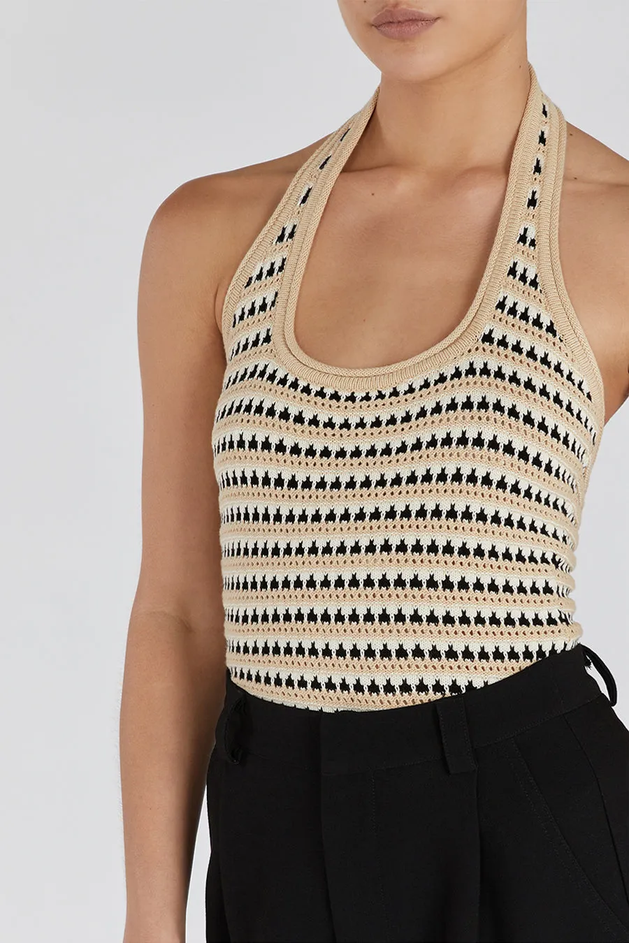 MIMI NATURAL STRIPE CROCHET HALTER TOP sold by Dissh product image thumbnail 5