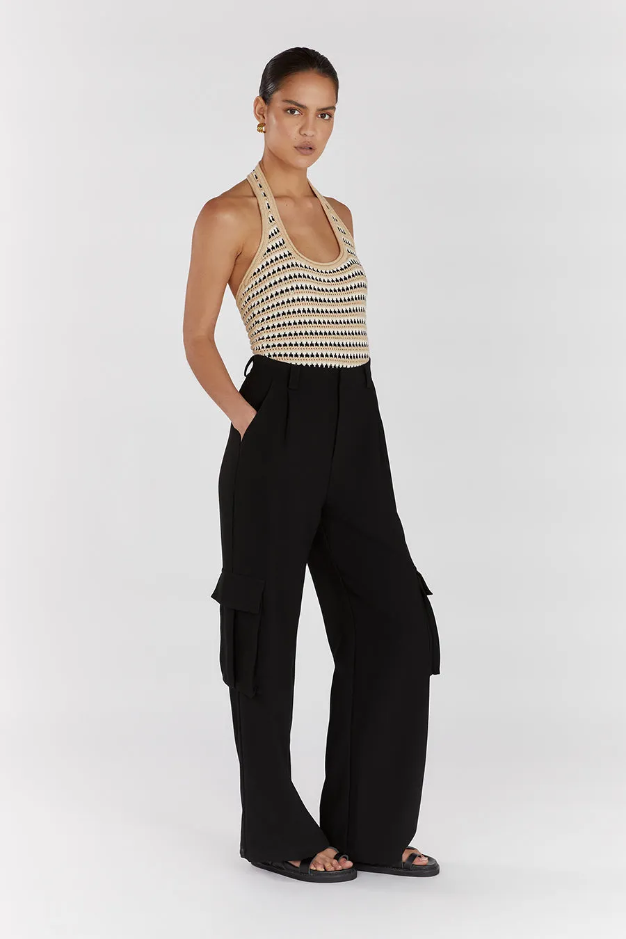MIMI NATURAL STRIPE CROCHET HALTER TOP sold by Dissh product image thumbnail 3