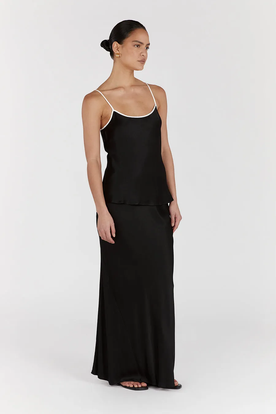 LETTY BLACK SATIN CONTRAST CAMI sold by Dissh product image thumbnail 3