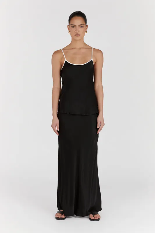LETTY BLACK SATIN CONTRAST CAMI sold by Dissh