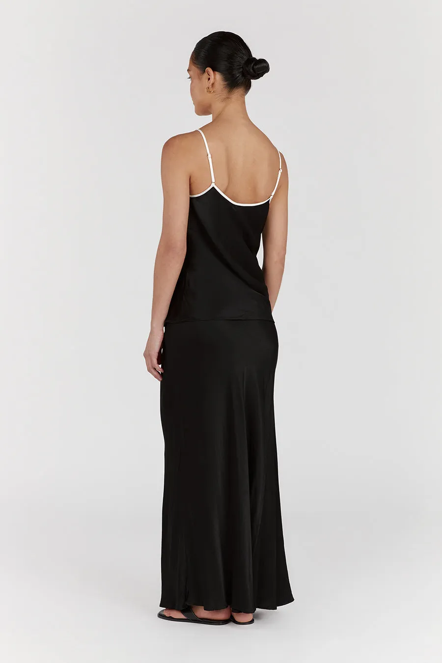 LETTY BLACK SATIN CONTRAST CAMI sold by Dissh product image thumbnail 4