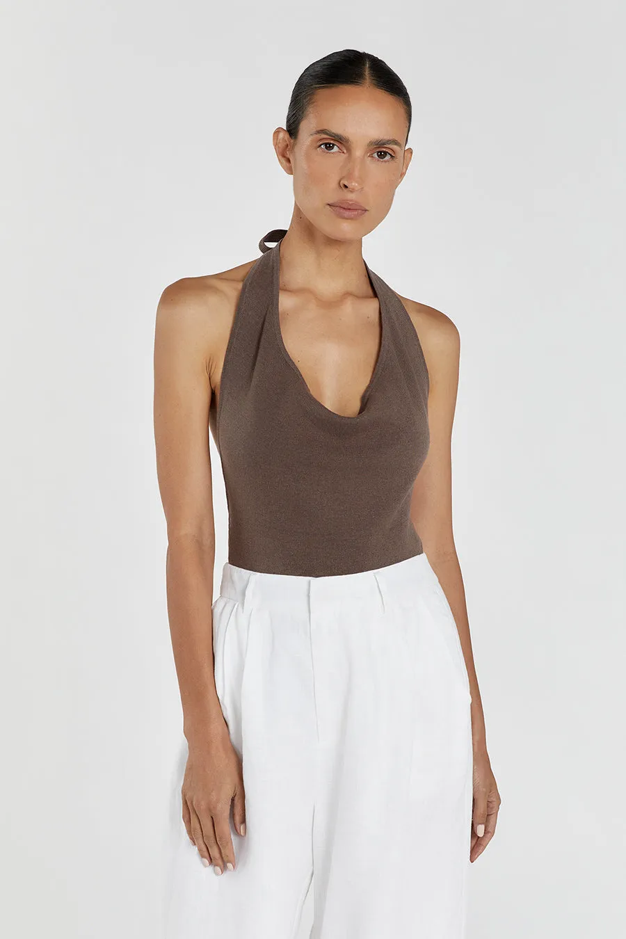 ALICE LATTE COWL NECK HALTER TOP sold by Dissh product image thumbnail 2