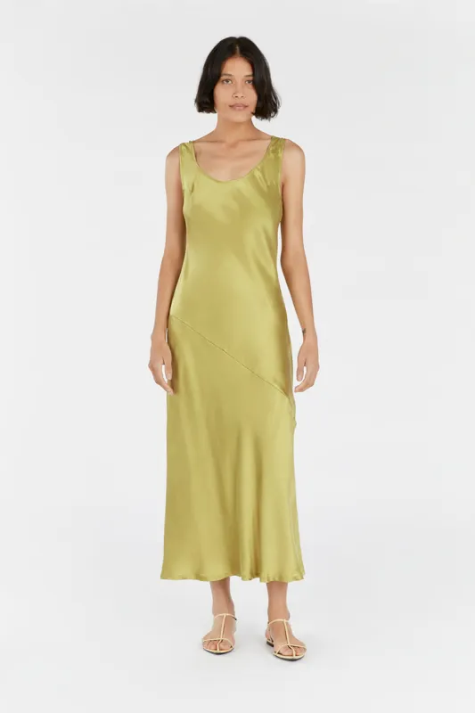 JACKIE PEAR SILK MAXI DRESS sold by Dissh