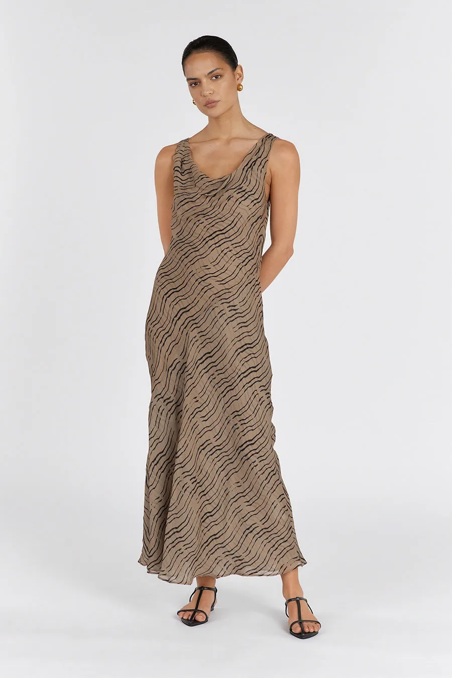 CLAIR CHOC COWL NECK MAXI DRESS sold by Dissh