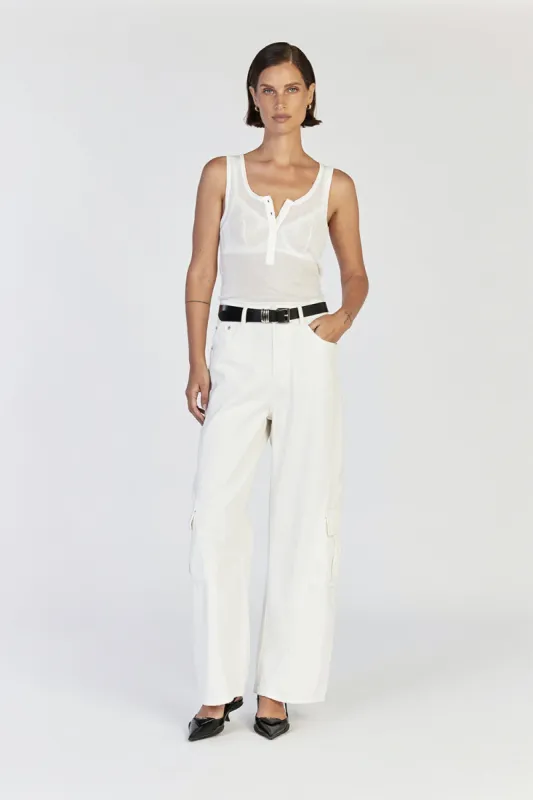 BENNETT OFF WHITE TENCEL CARGO JEAN sold by Dissh
