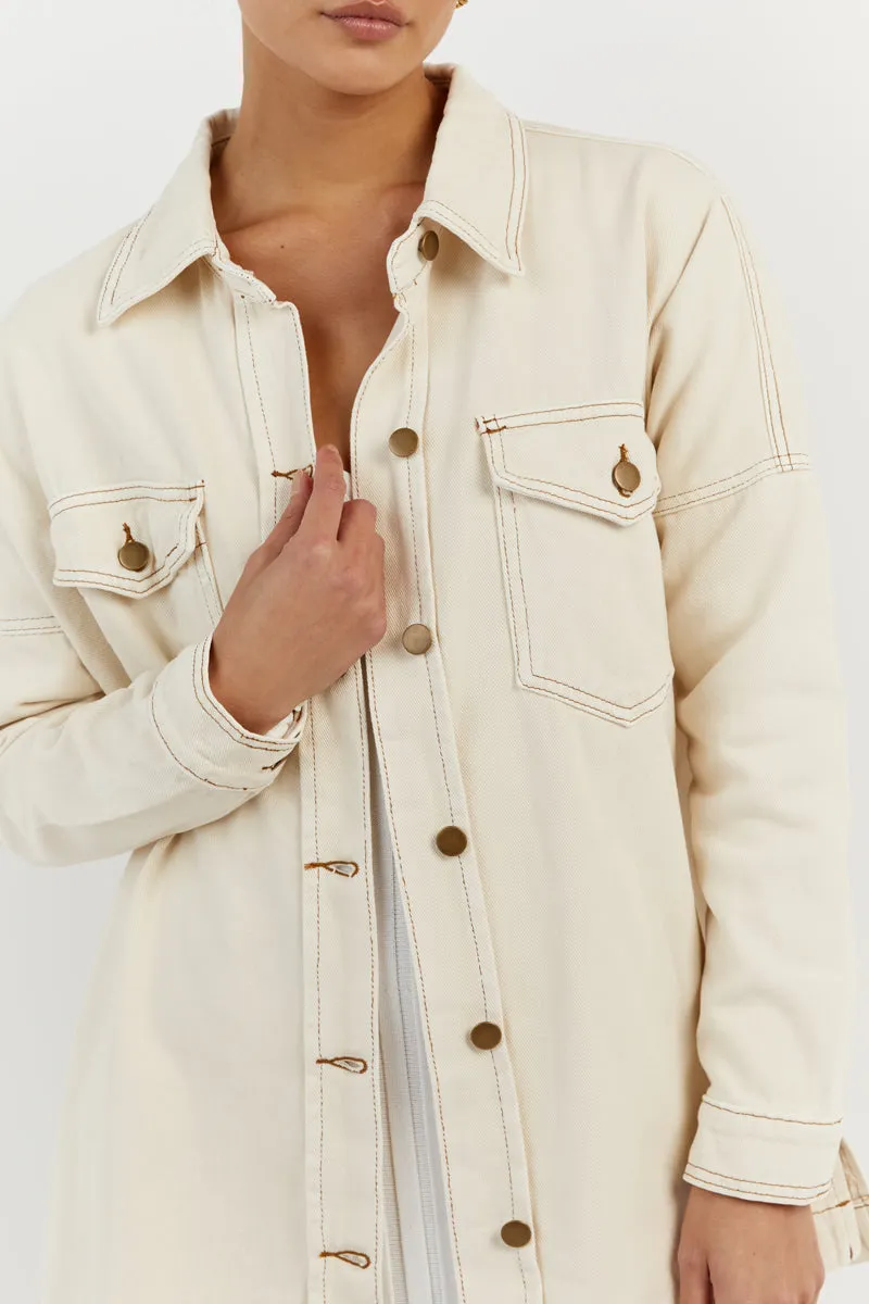 PERI CREAM DENIM SHACKET sold by Dissh product image thumbnail 5
