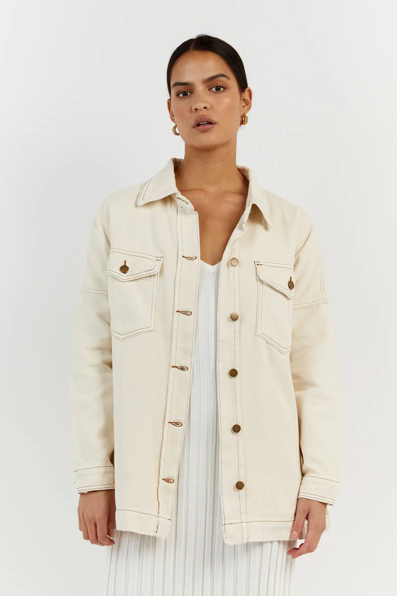 PERI CREAM DENIM SHACKET sold by Dissh product image thumbnail 2