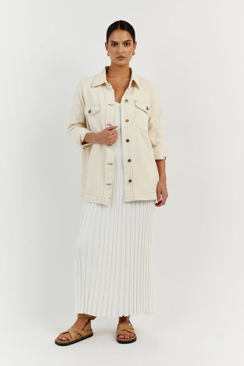 PERI CREAM DENIM SHACKET sold by Dissh