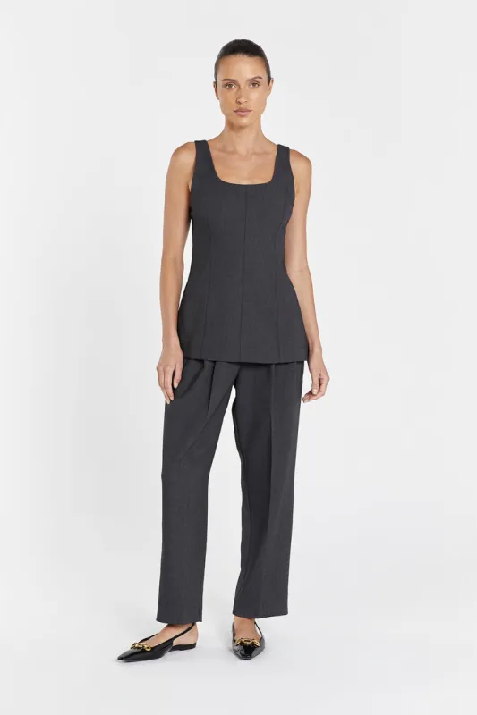 CAREY CHARCOAL SCOOP NECK TOP sold by Dissh
