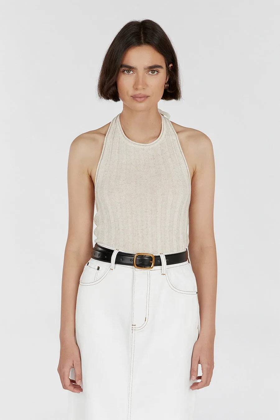 GOLDIE NATURAL HALTER TOP sold by Dissh product image thumbnail 2