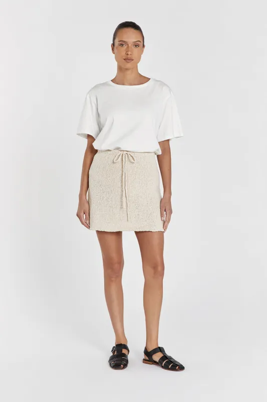 DION NATURAL BOUCLE MINI SKIRT sold by Dissh