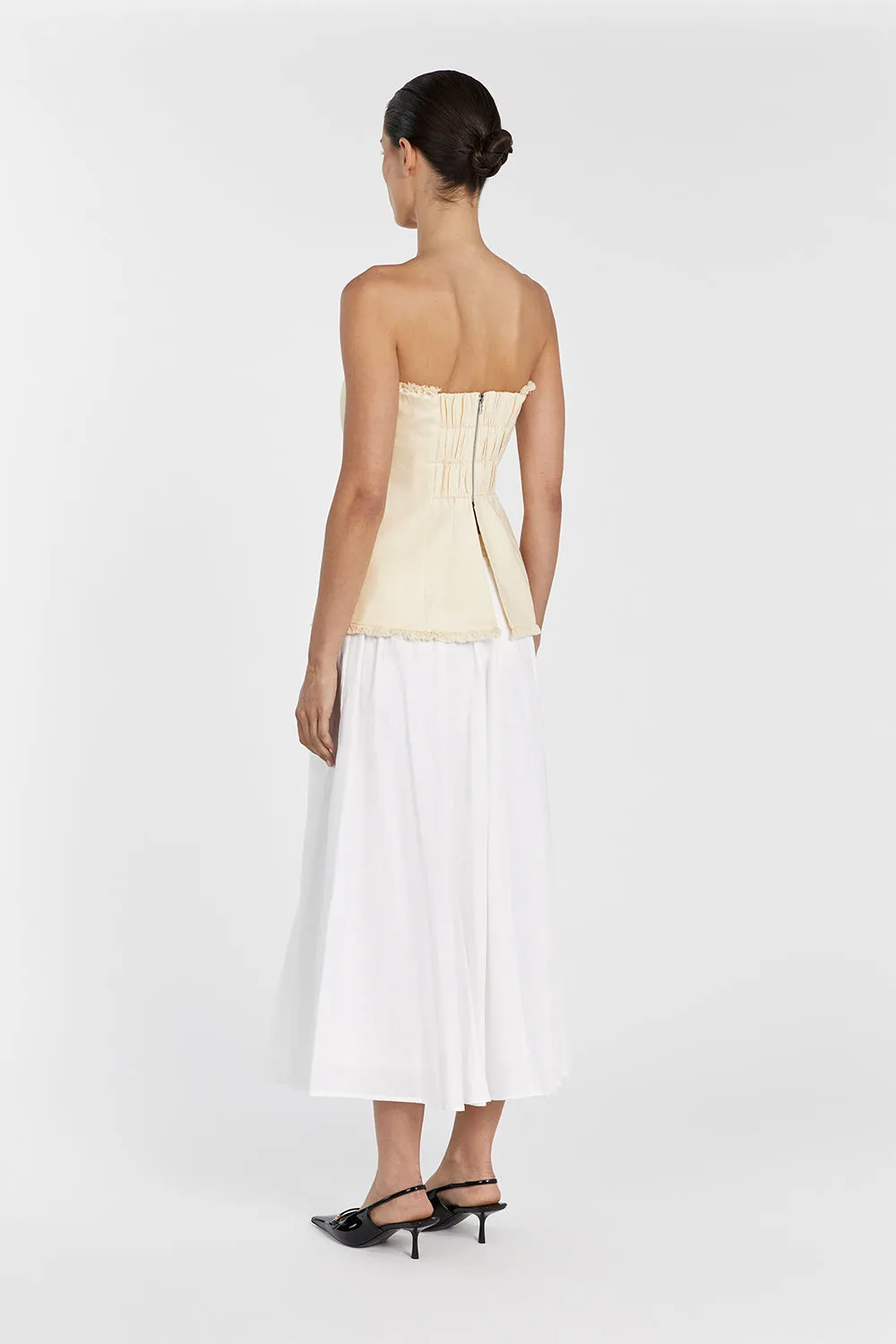 ZAHARA LEMON LINEN FRINGED TOP sold by Dissh product image thumbnail 5