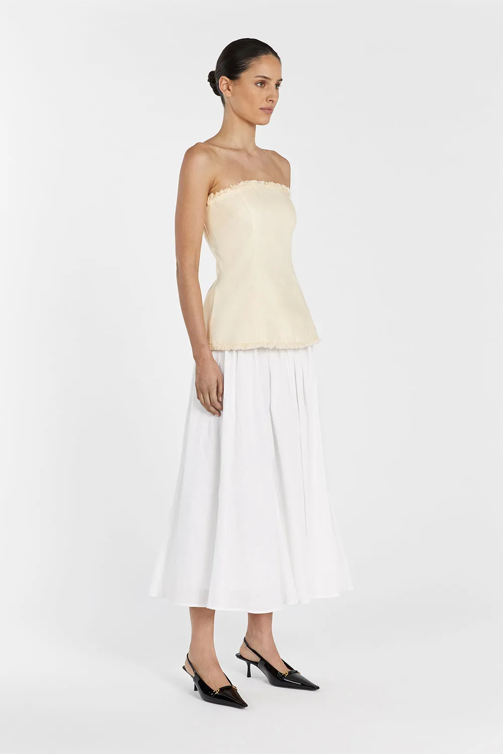 ZAHARA LEMON LINEN FRINGED TOP sold by Dissh product image thumbnail 4