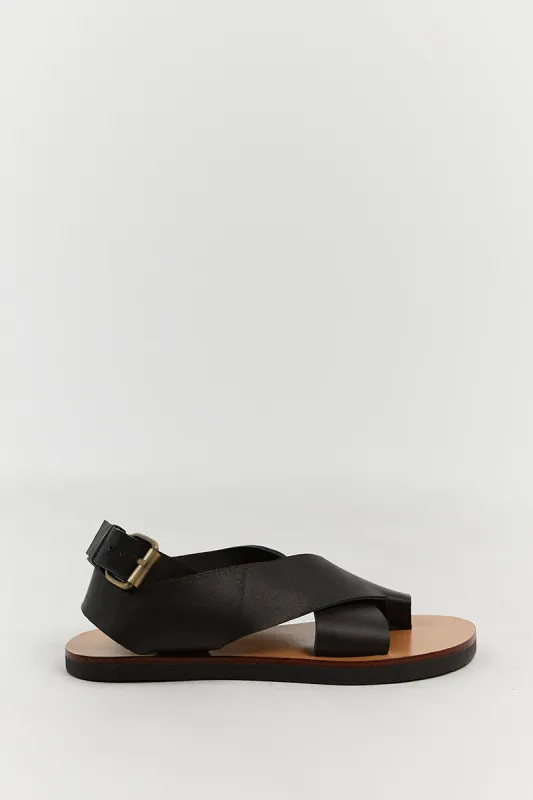THE BALI TAILOR MORGAN BLACK SANDAL sold by Dissh