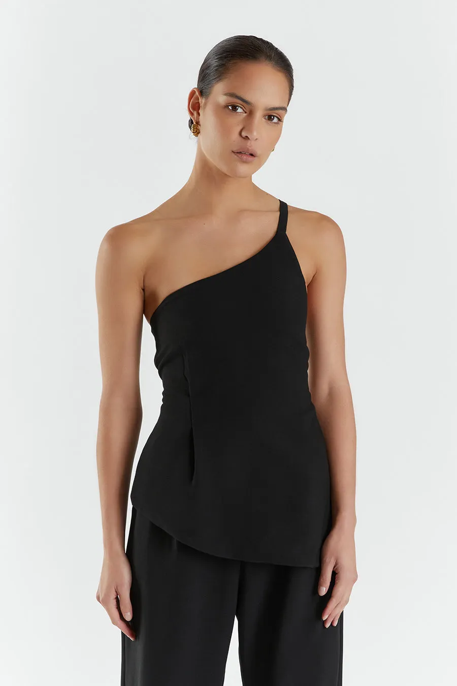 ROWAN BLACK ASYM TOP sold by Dissh product image thumbnail 3