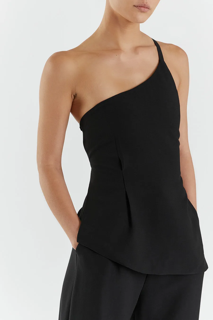 ROWAN BLACK ASYM TOP sold by Dissh product image thumbnail 5