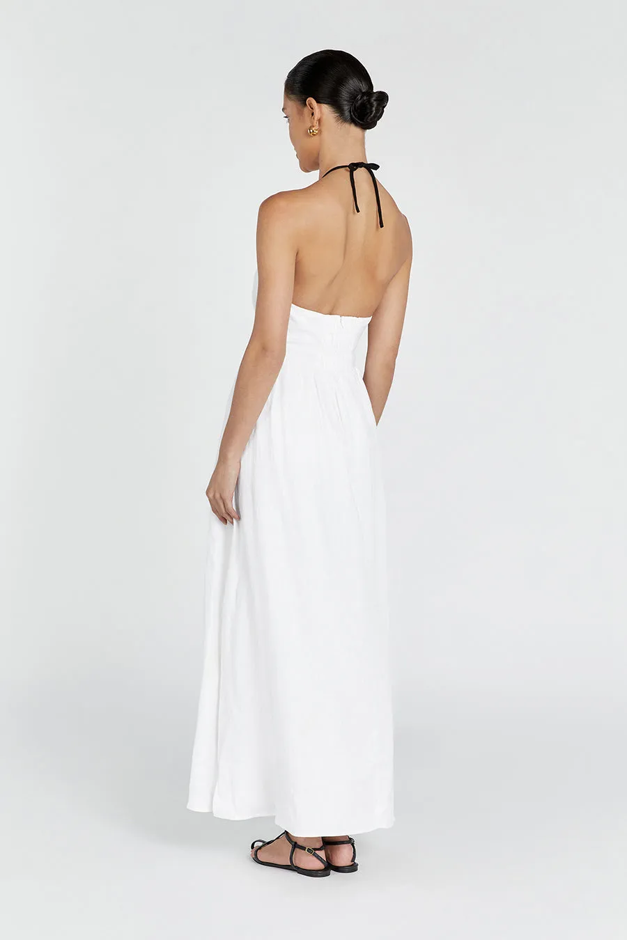 ALYSSA WHITE LINEN MAXI DRESS sold by Dissh product image thumbnail 4