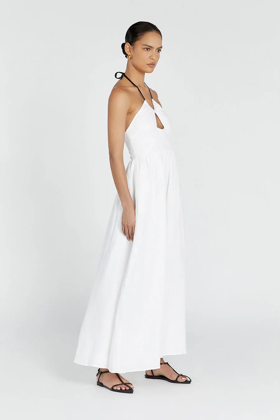 ALYSSA WHITE LINEN MAXI DRESS sold by Dissh product image thumbnail 3