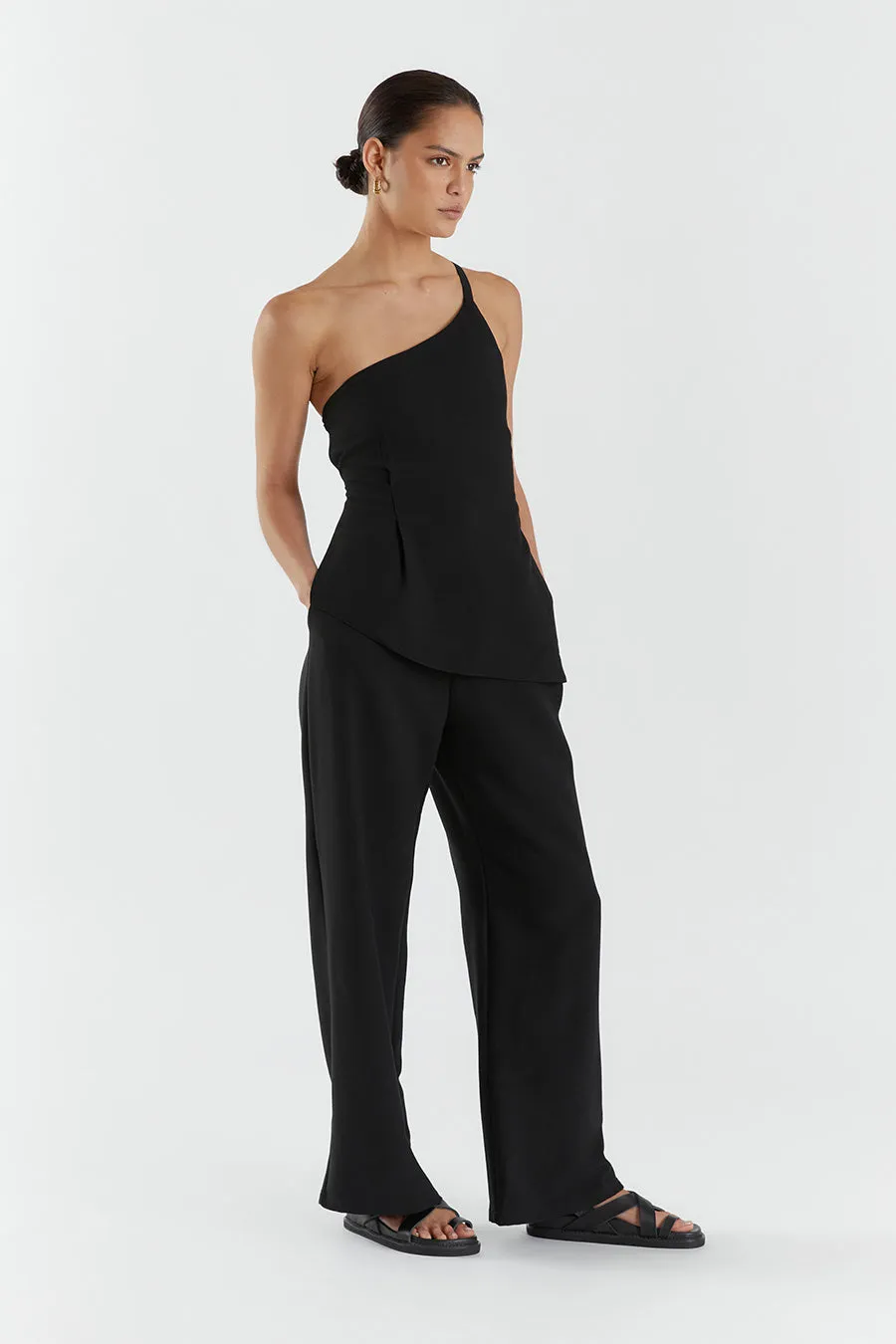 ROWAN BLACK ASYM TOP sold by Dissh product image thumbnail 4