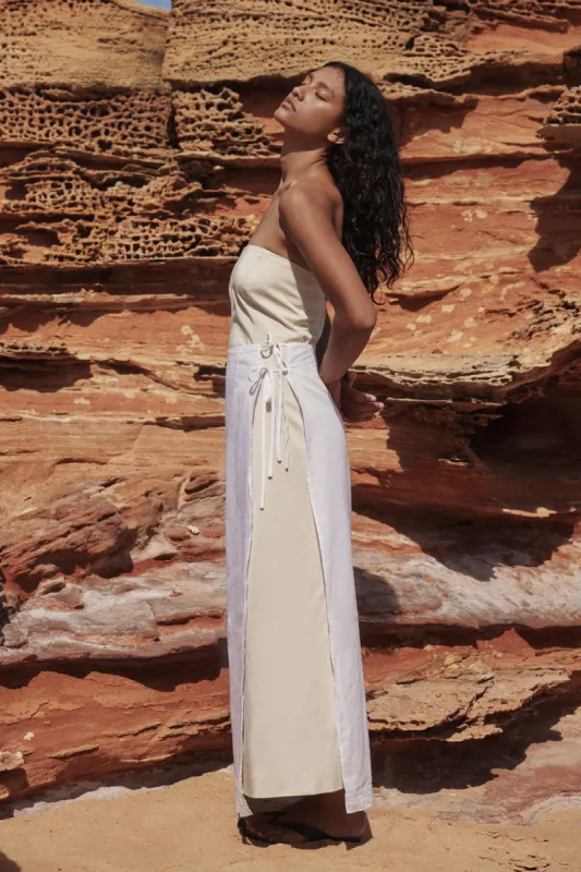 OPAL OAT STRAPLESS MIDI DRESS sold by Dissh