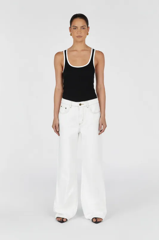 REAGAN OFF WHITE SLOUCHY DENIM JEAN sold by Dissh