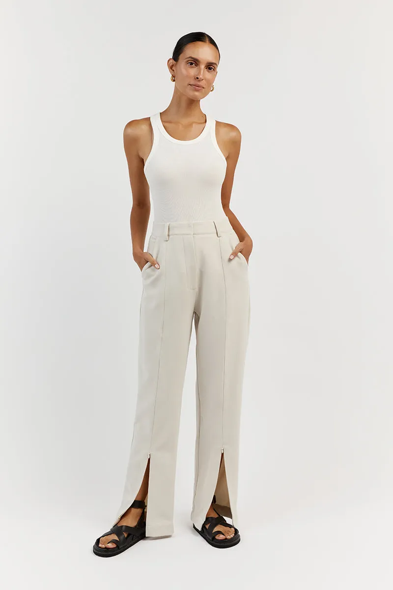 ROWAN BONE STRAIGHT LEG SPLIT PANT sold by Dissh