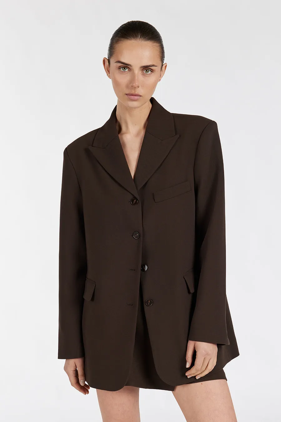 LIV BITTER CHOC BOYFRIEND BLAZER sold by Dissh product image thumbnail 3