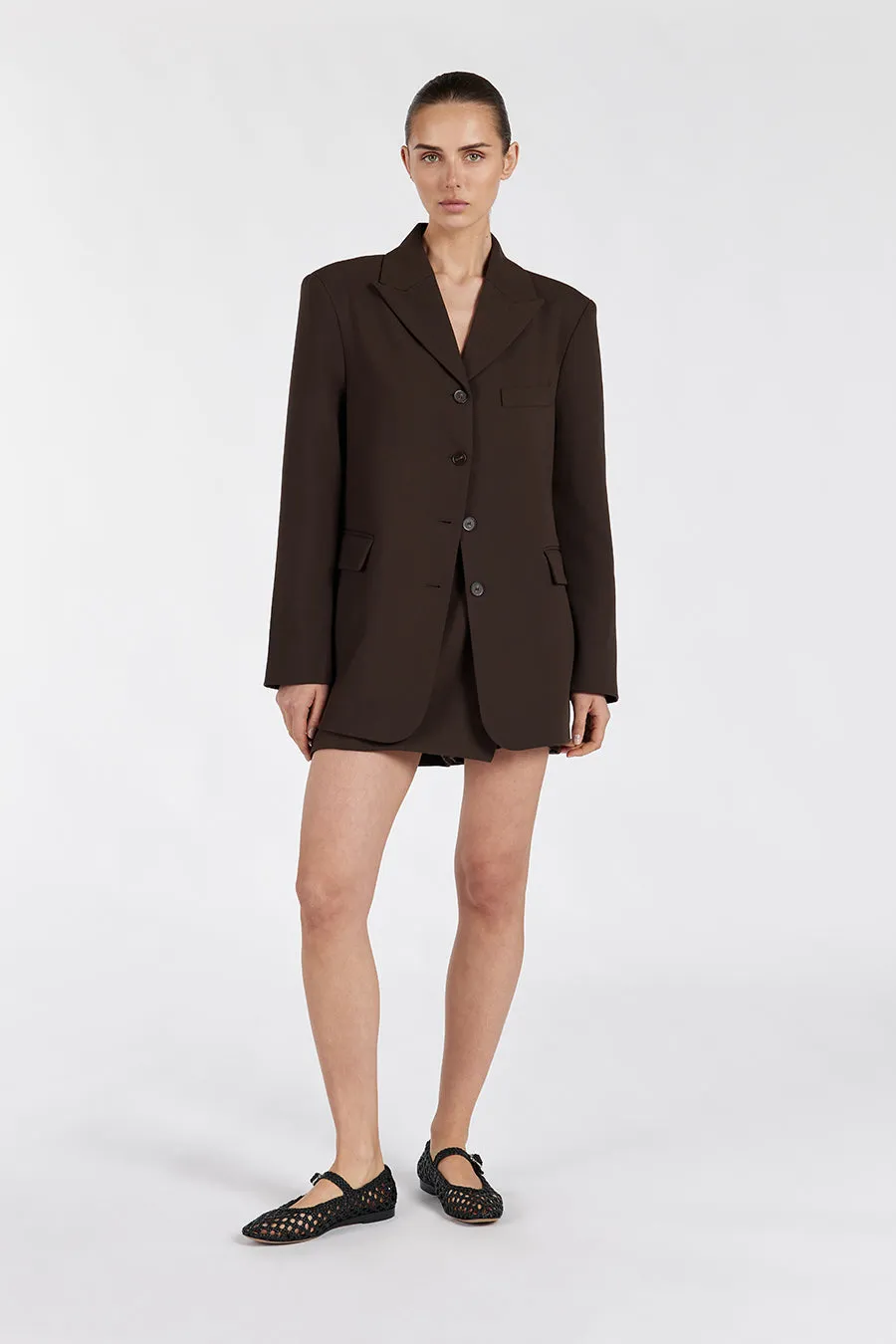 LIV BITTER CHOC BOYFRIEND BLAZER sold by Dissh product image thumbnail 2