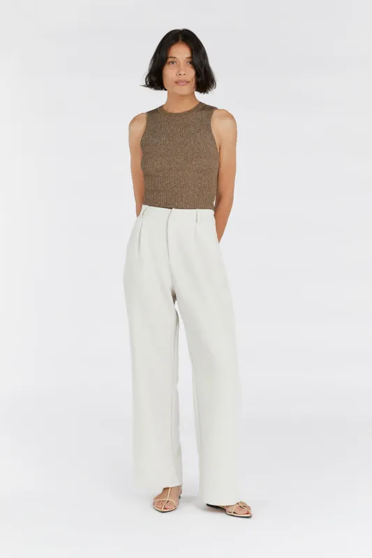 ZANTHE CHOC MARLE KNIT TOP sold by Dissh