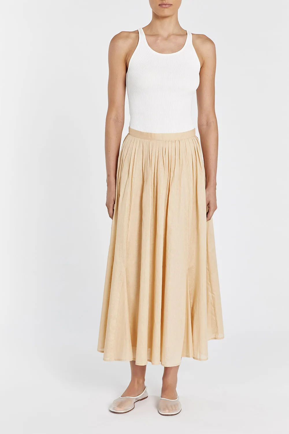 TIA SAND LINEN CIRCLE MIDI SKIRT sold by Dissh product image thumbnail 4