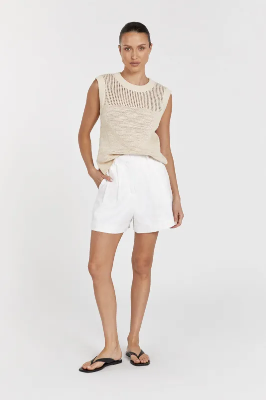 PHOENIX NATURAL SLEEVELESS KNIT TOP sold by Dissh