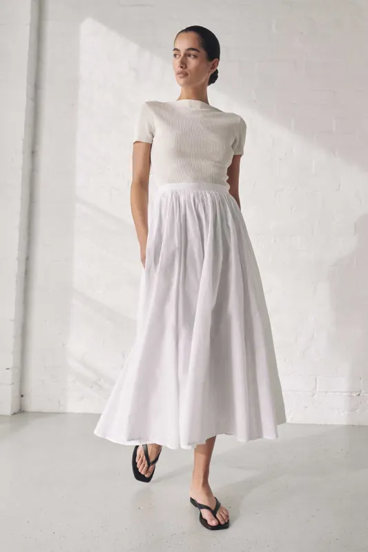 MAX OFF WHITE BOAT NECK KNIT TOP sold by Dissh