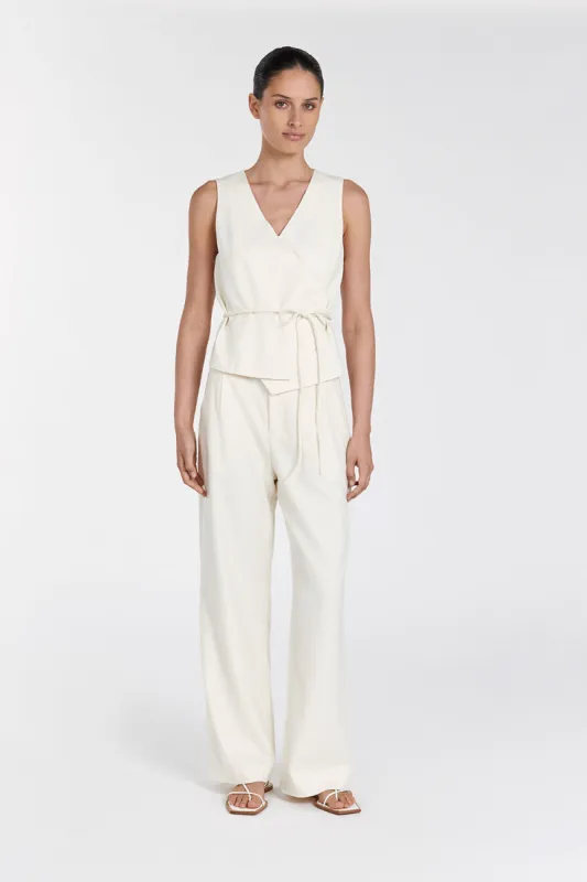 TORI CREAM ASYM TOP sold by Dissh