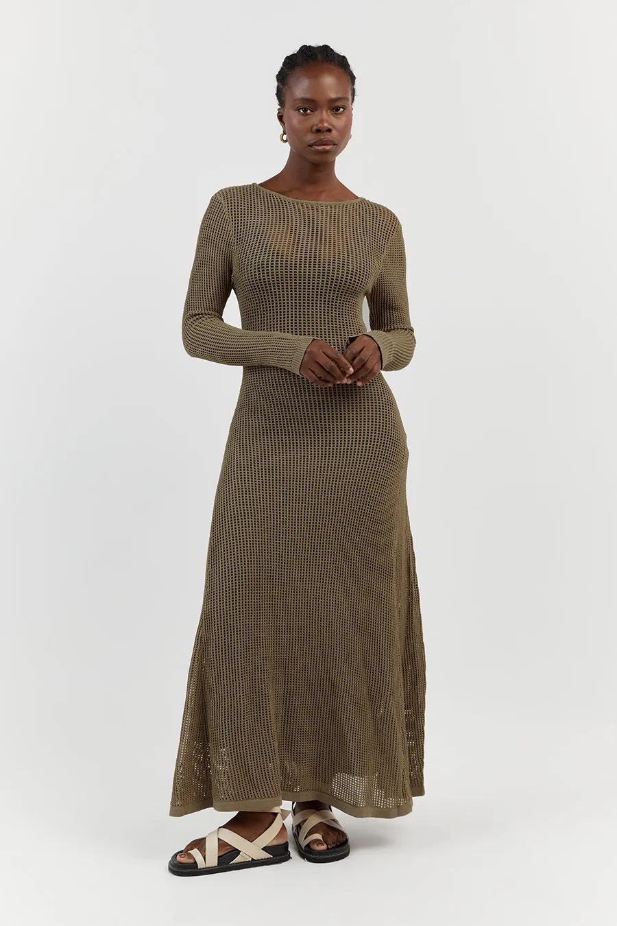 OPHELIA MOSS LONG SLEEVE CROCHET MAXI DRESS sold by Dissh product image thumbnail 2