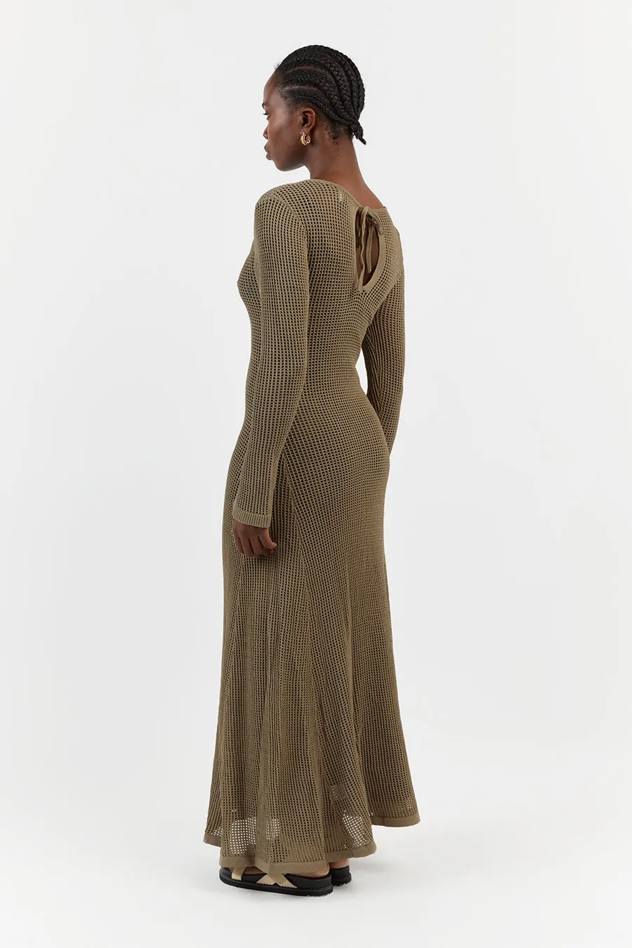 OPHELIA MOSS LONG SLEEVE CROCHET MAXI DRESS sold by Dissh product image thumbnail 4