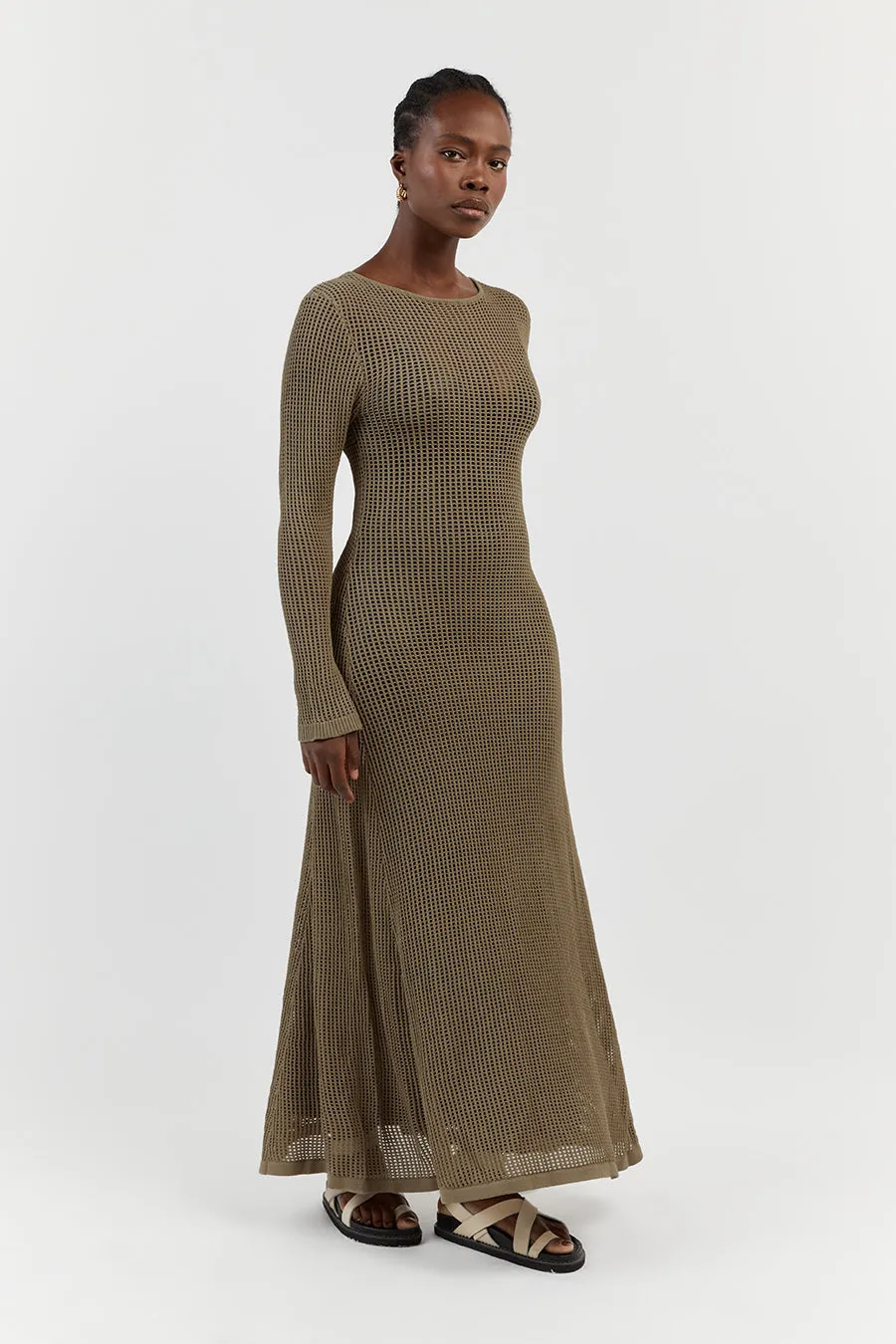 OPHELIA MOSS LONG SLEEVE CROCHET MAXI DRESS sold by Dissh product image thumbnail 3