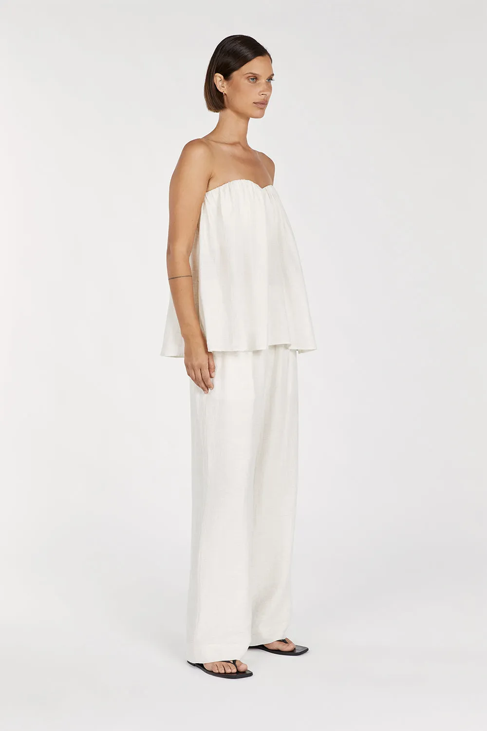 SHANIYA OFF WHITE STRAPLESS TOP sold by Dissh product image thumbnail 4