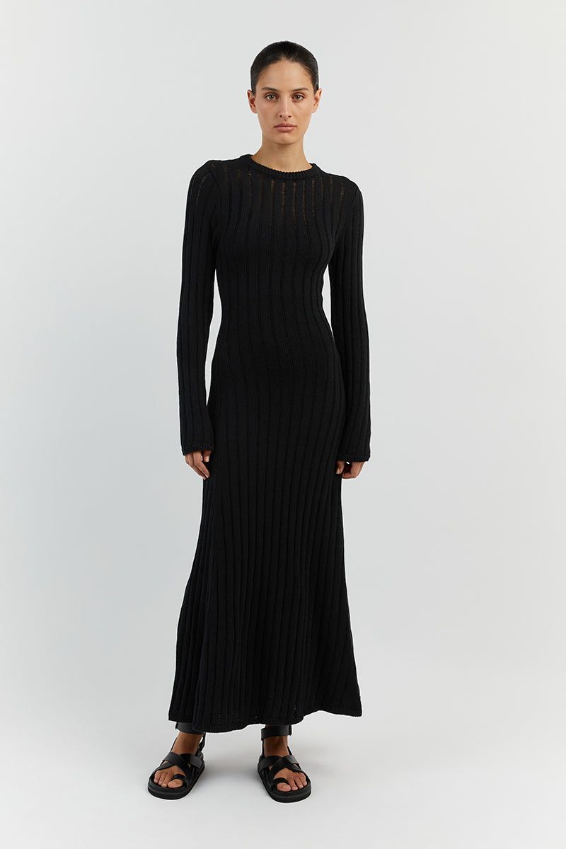 STEVIE BLACK LONG SLEEVE MAXI DRESS sold by Dissh product image thumbnail 2
