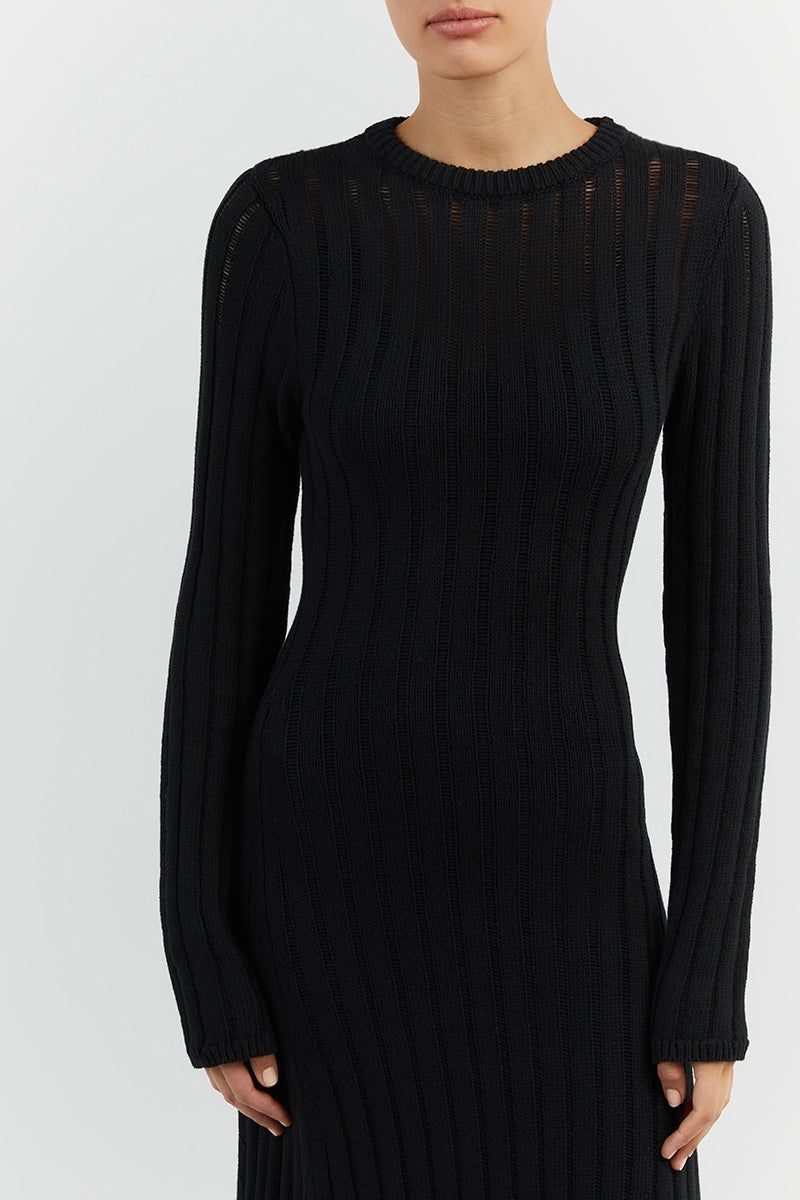 STEVIE BLACK LONG SLEEVE MAXI DRESS sold by Dissh product image thumbnail 5