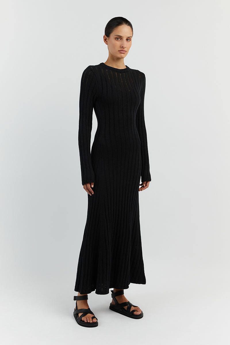 STEVIE BLACK LONG SLEEVE MAXI DRESS sold by Dissh product image thumbnail 3