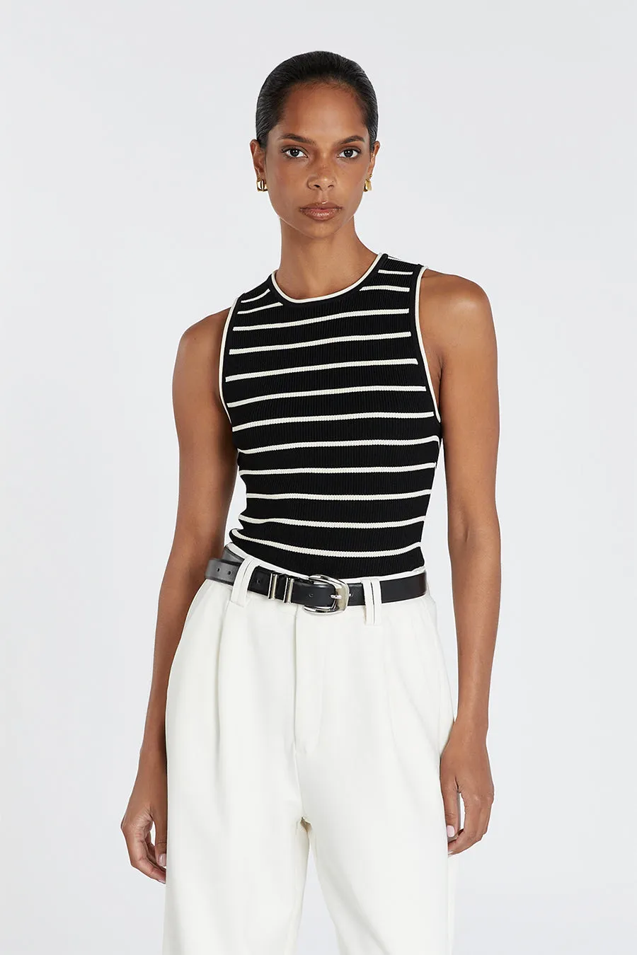 HENRY BLACK STRIPED KNIT TANK sold by Dissh product image thumbnail 2