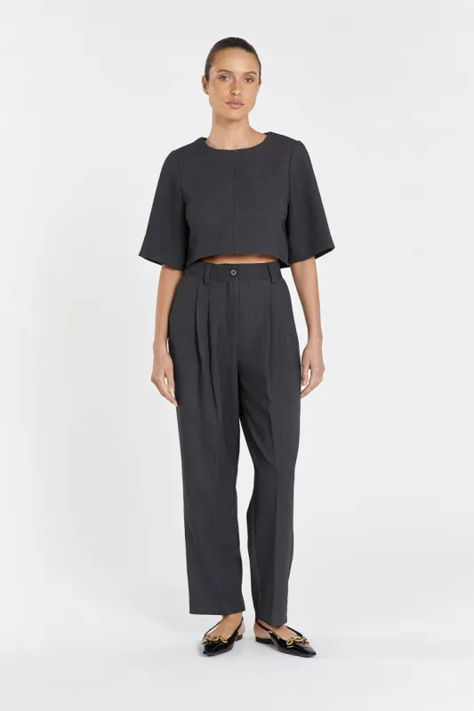 CAREY CHARCOAL CROPPED TEE sold by Dissh