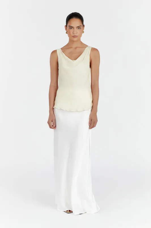 JOHNNY BUTTERMILK COWL NECK TOP sold by Dissh