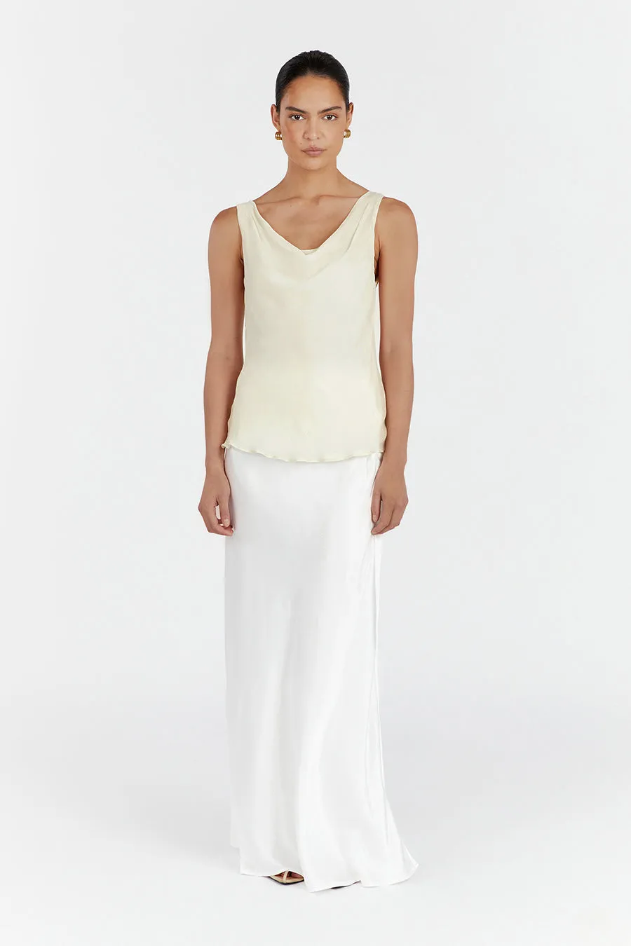 JOHNNY BUTTERMILK COWL NECK TOP sold by Dissh