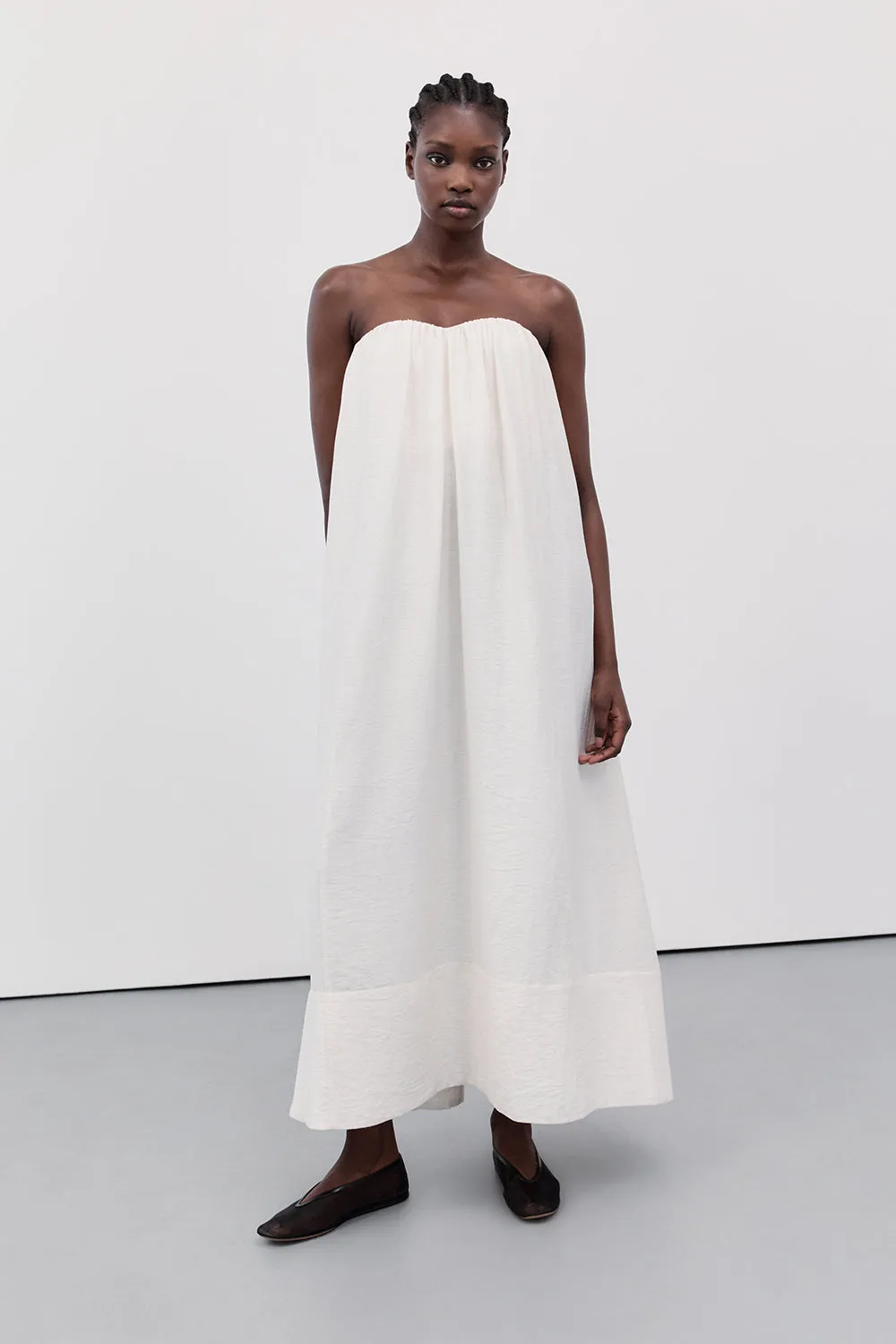 SHANIYA CREAM MARLE MIDI DRESS sold by Dissh