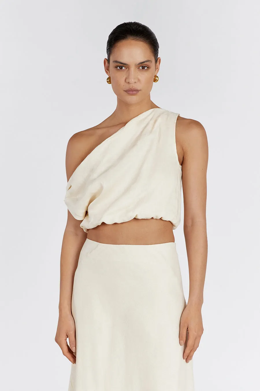 CASS BUTTERMILK LINEN CROP TOP sold by Dissh product image thumbnail 2