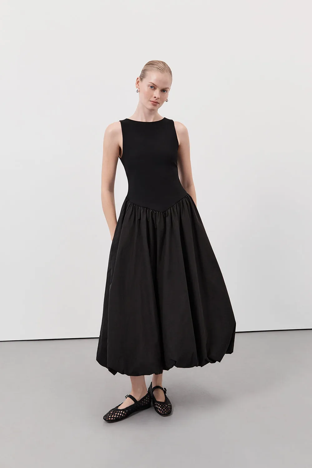 JAMES BLACK BUBBLE MIDI DRESS sold by Dissh