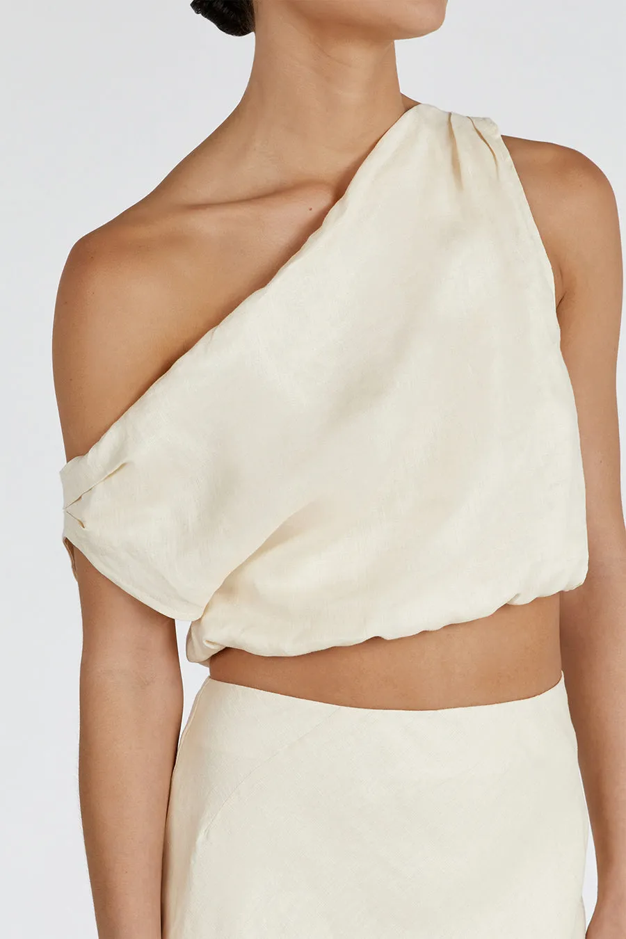 CASS BUTTERMILK LINEN CROP TOP sold by Dissh product image thumbnail 5