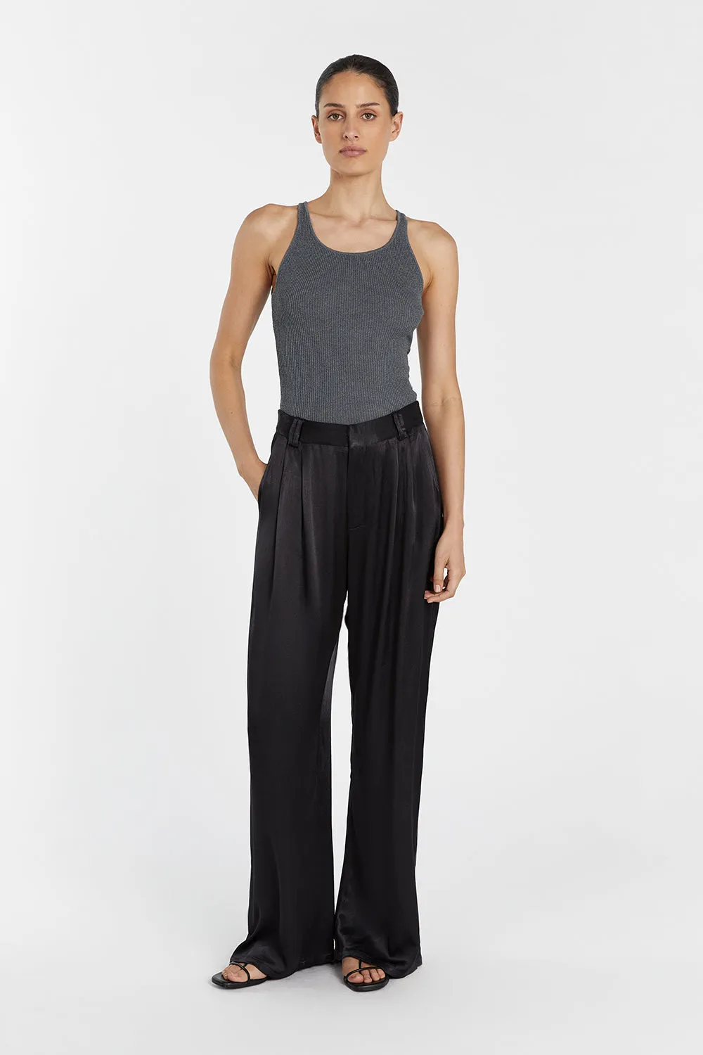 ZOE SLATE SATIN PANT sold by Dissh product image thumbnail 5