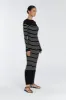 BILLIE BLACK STRIPE LONG SLEEVE MIDI DRESS sold by Dissh